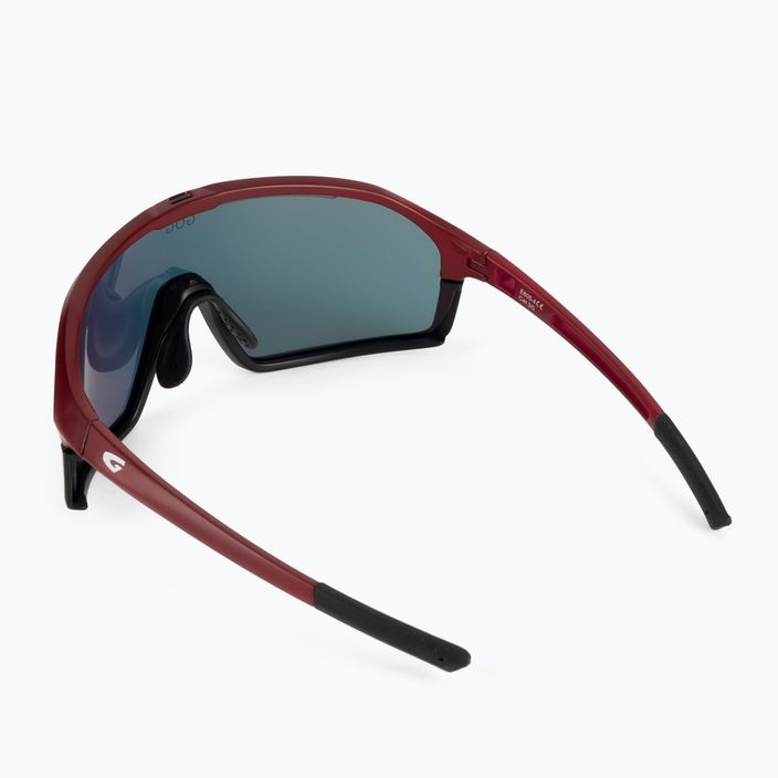GOG Fahrradbrille Odyss matt bordeaux / schwarz / mehrfarbig rot E605-4 3