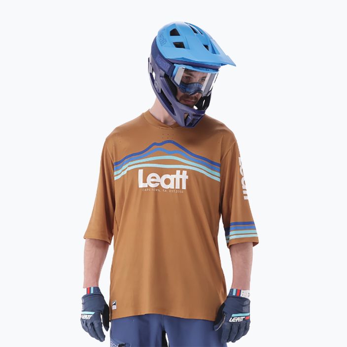 Herren Leatt MTB Enduro 3.0 Erdnuss Fahrradtrikot