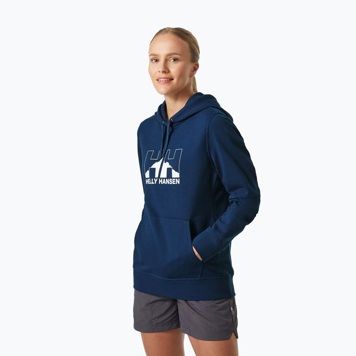 Damen-Trekking-Sweatshirt Helly Hansen Nord Graphic Pullover Hoodie navy blau 62981_584