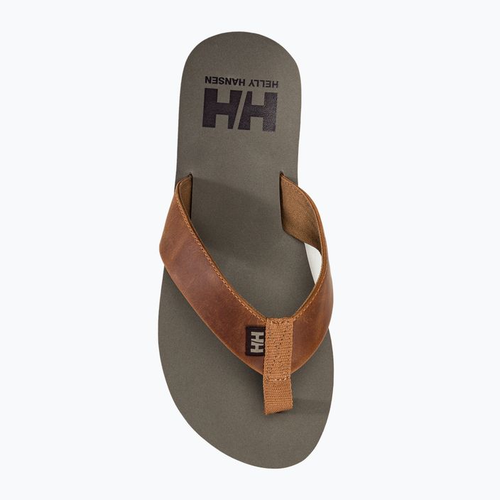 Herren Helly Hansen Seasand 2 Leder Sandalen Honig Weizen Flip Flops 5