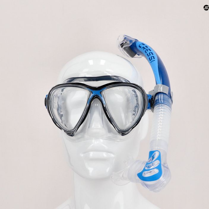 Cressi Big Eyes Evolution Tauchset + Alpha Ultra Dry Maske + Schnorchel blau DS337020 3