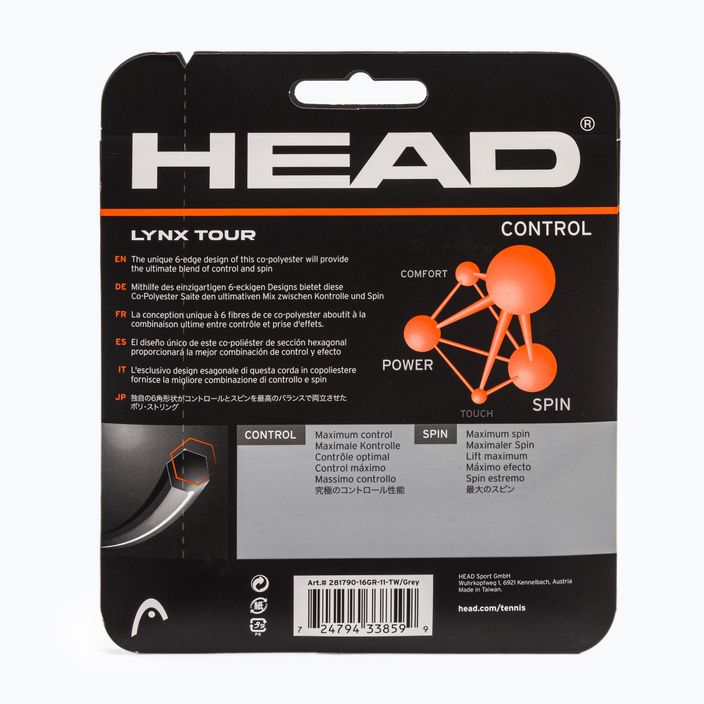 HEAD Lynx Tour Tennissaite 12 m grau 281790 2