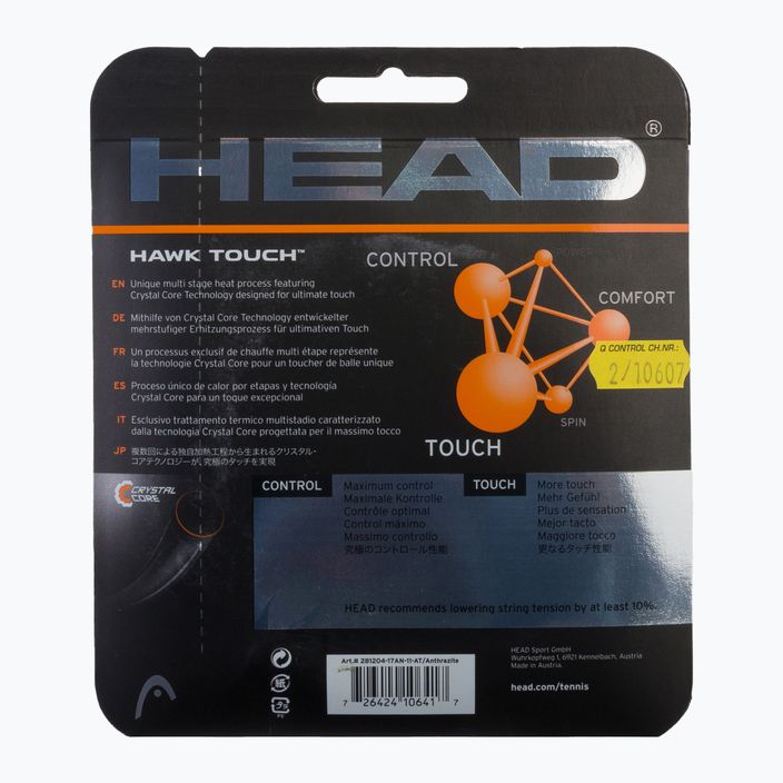 HEAD Hawk Touch Tennissaite 12 m schwarz 281204 2
