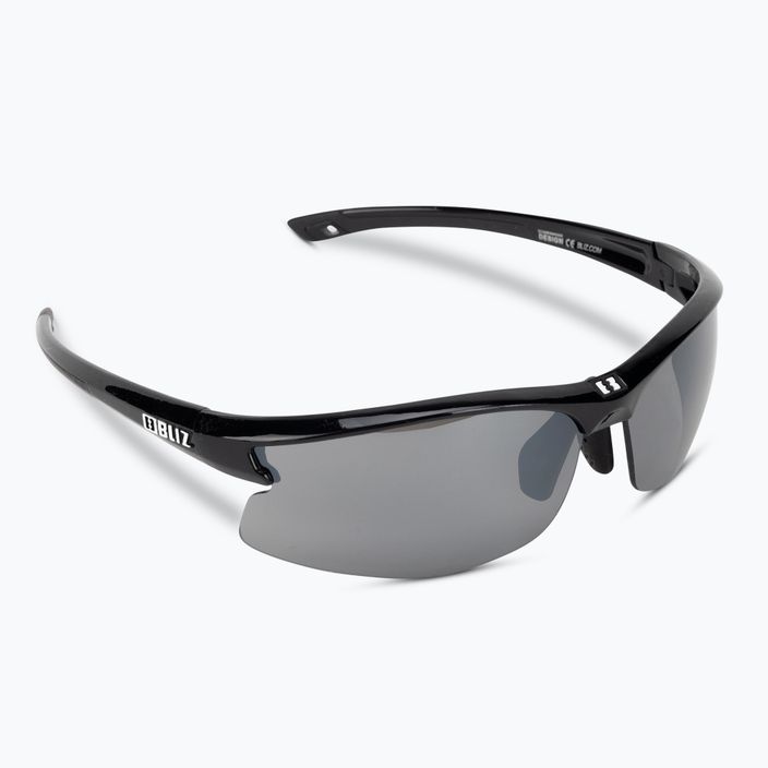 Bliz Motion + S3 glänzend metallisch schwarz/rauchsilber verspiegelte Fahrradbrille