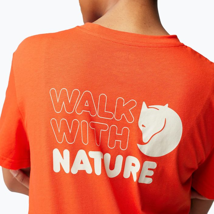 Fjällräven Walk With Nature Damen-T-Shirt Flamme Orange 5
