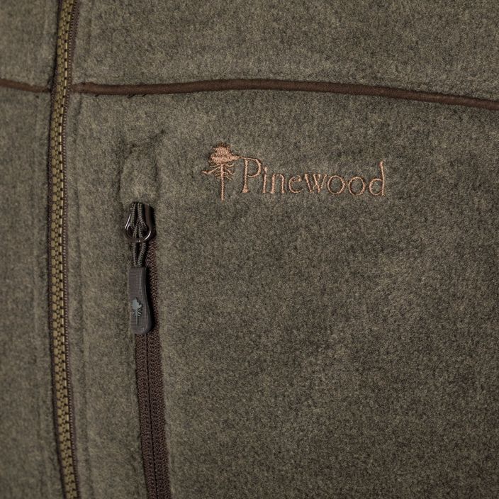 Herren Pinewood Prestwick Exclusive oliv mel/Wildleder braun Trekking Sweatshirt 4