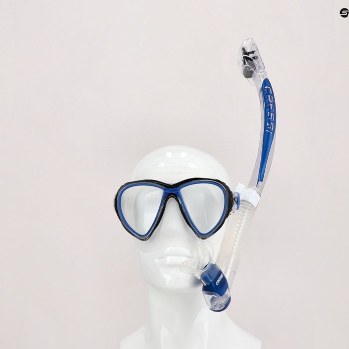 Cressi Schnorchelset Quantum Maske + Itaca Ultra Dry Schnorchel klar blau DM400020 5