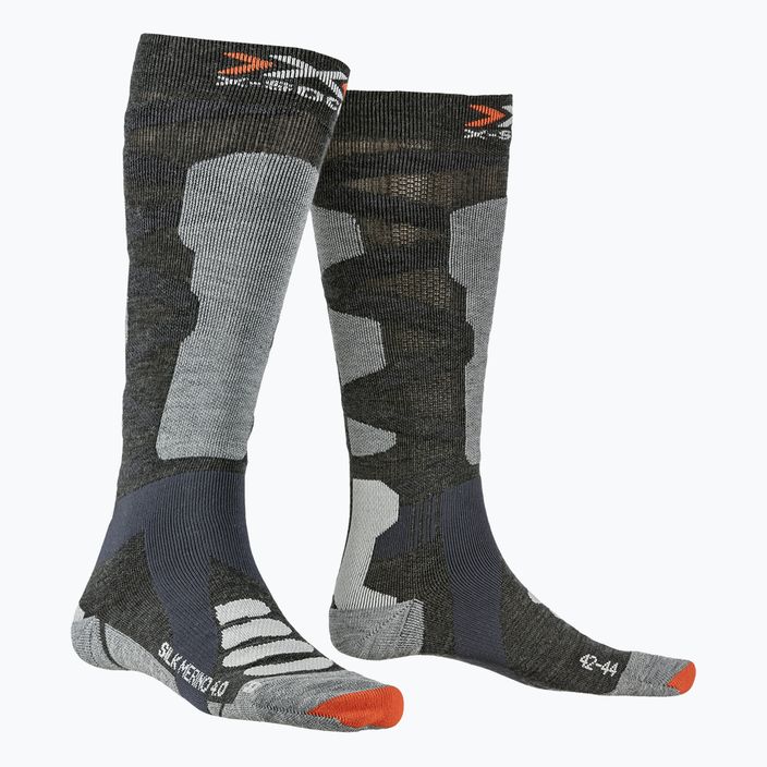 X-Socks Ski Silk Merino 4.0 graue Socken XSSSKMW19U 4