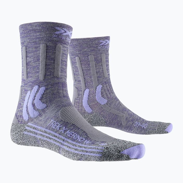 Damen-Trekkingsocken X-Socks Trek X Merino grau lila melange/grau melange 4