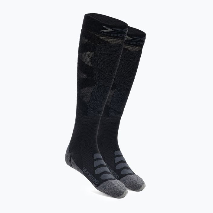 X-Socks Ski Silk Merino 4.0 schwarz/dunkelgrau melange Skisocken