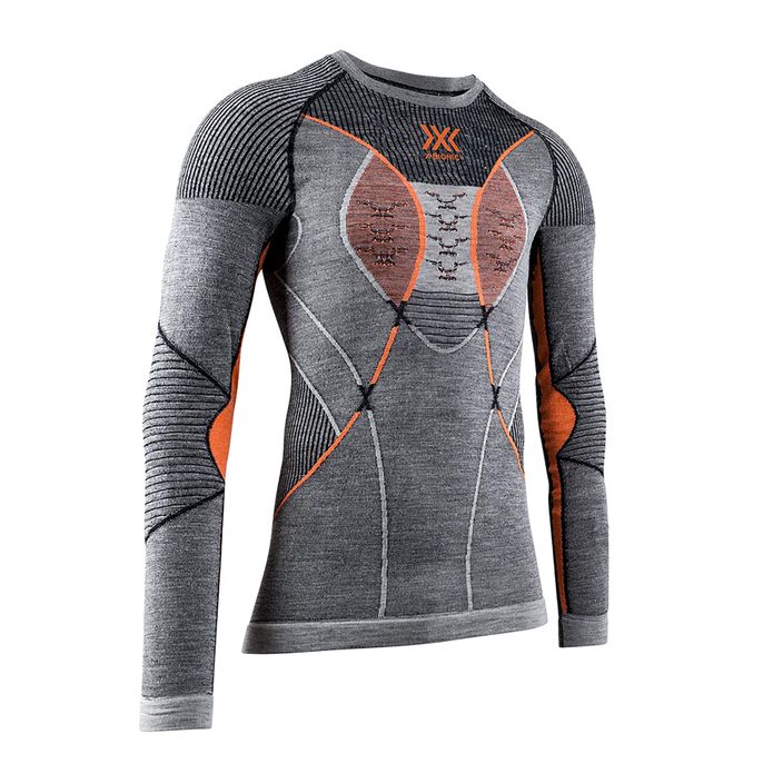 Men's X-Bionic Merino Thermo-Sweatshirt schwarz/grau/orange 2