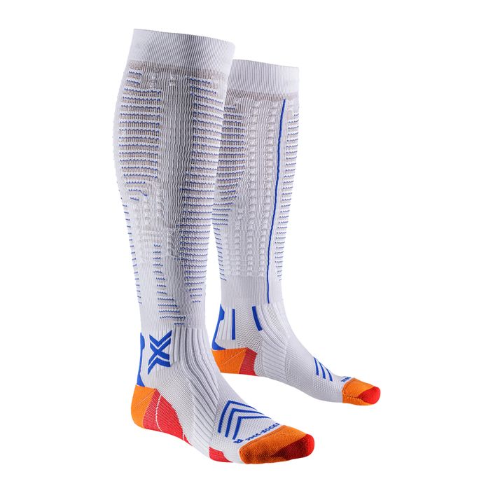 Men's X-Socks Run Expert Effektor OTC Laufsocken weiß/orange/twyce blau 2