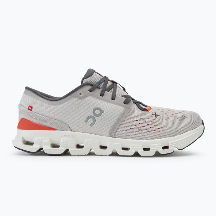 Herren On Running Cloud X 4 silber/flame Laufschuhe 2