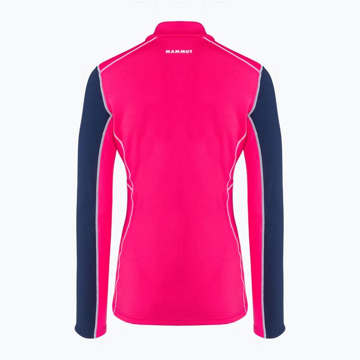 Damen-Trekking-Sweatshirt MMMUT Aenergy ML Half Zip Pull rosa und marineblau 2