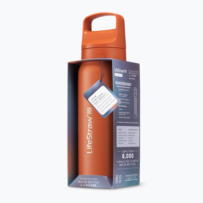 Lifestraw Go 2.0 Stahl Reiseflasche mit Filter 700 ml kyoto orange 4