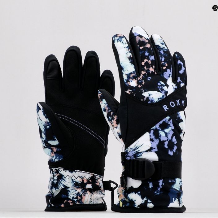 Snowboard-Handschuhe für Kinder ROXY Jetty 2021 true black black flowers 6
