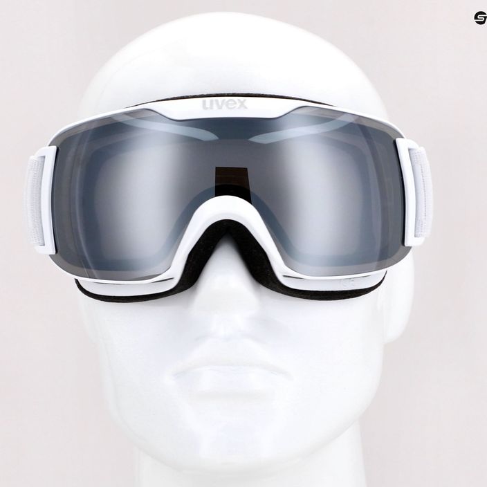 Skibrille UVEX Downhill 2 S LM white mat/mirror silver/clear 55//438/126 8