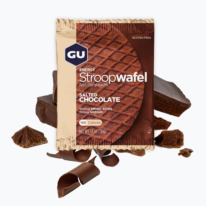 GU Energy Stroopwaffle Snack 32 g gesalzene Schokolade glutenfrei 2