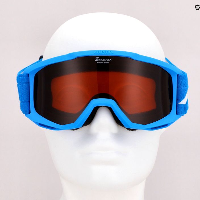 Skibrille für Kinder Alpina Piney blue matt/orange 9