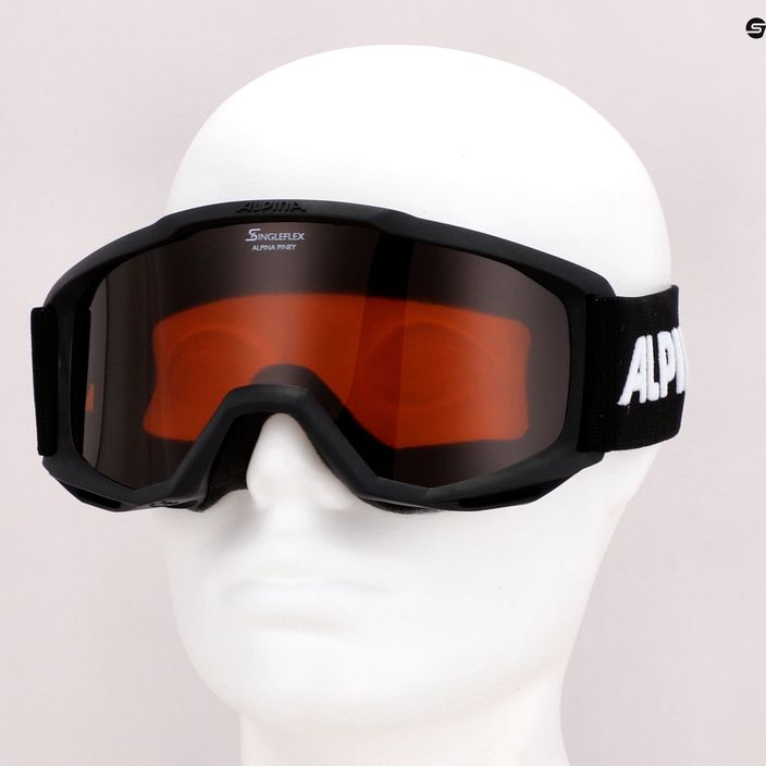 Skibrille für Kinder Alpina Piney black matt/orange 5