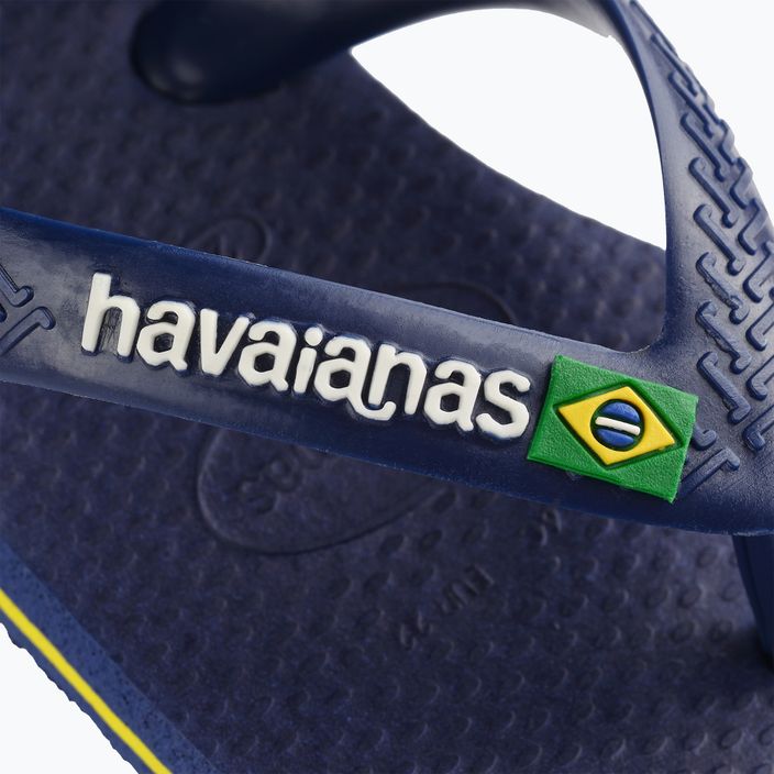 Havaianas Baby Brasil Logo II marineblau / zitrusgelb Kindersandalen 4
