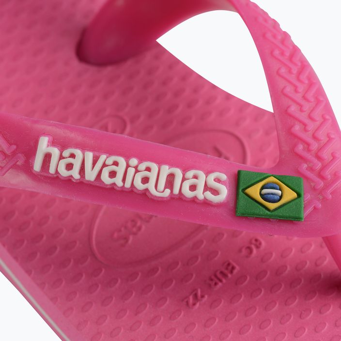 Havaianas Baby Brasil Logo II rosa flux / weiße Sandalen 6
