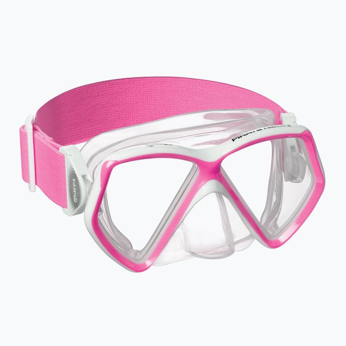 Mares Combo Pirate Neon pink/weiß/klar Kinderschnorchelset 2