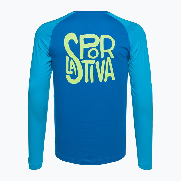 Herren La Sportiva Back Logo elektrisch blau/maui trekking shirt 2