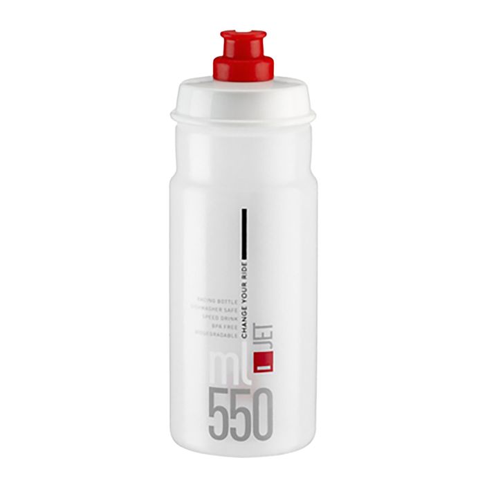 Fahrrad Wasserflasche Elite Jet 550 ml clear/red logo 2