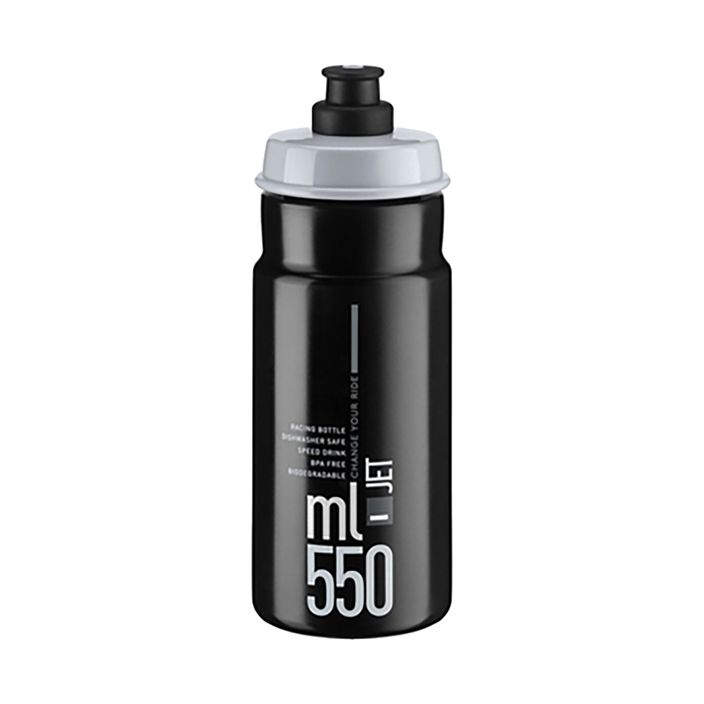 Fahrrad Wasserflasche Elite Jet 550 ml black/grey logo 2