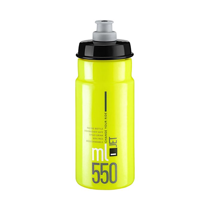 Fahrrad Wasserflasche Elite Jet 550 ml yellow fluo/black logo 2