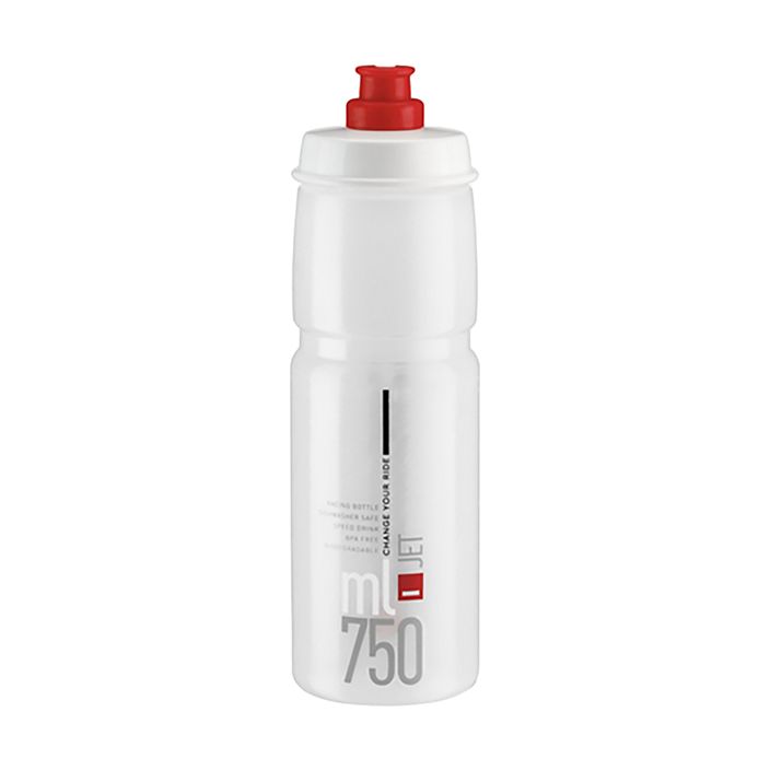 Fahrrad Wasserflasche Elite Jet 750 ml clear/red logo 2