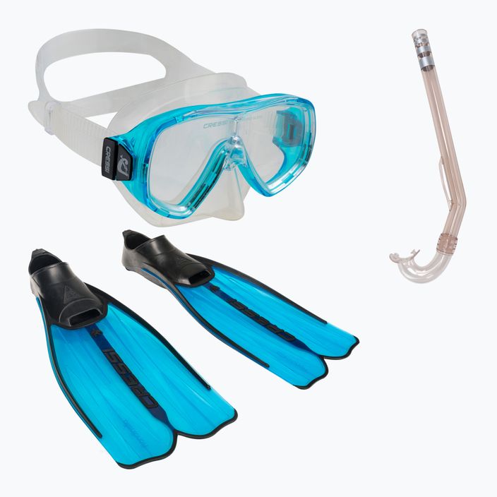 Cressi Rondinella Kid Dive Kit Kid Bag Maske + Schnorchel + Flossen blau CA189231