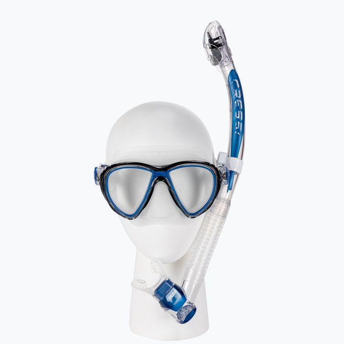 Cressi Schnorchelset Quantum Maske + Itaca Ultra Dry Schnorchel klar blau DM400020