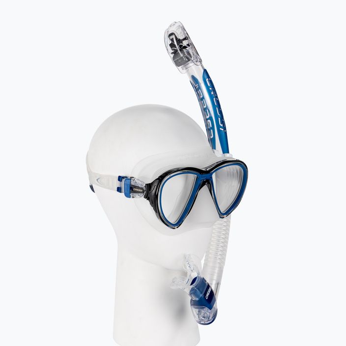 Cressi Schnorchelset Quantum Maske + Itaca Ultra Dry Schnorchel klar blau DM400020 2