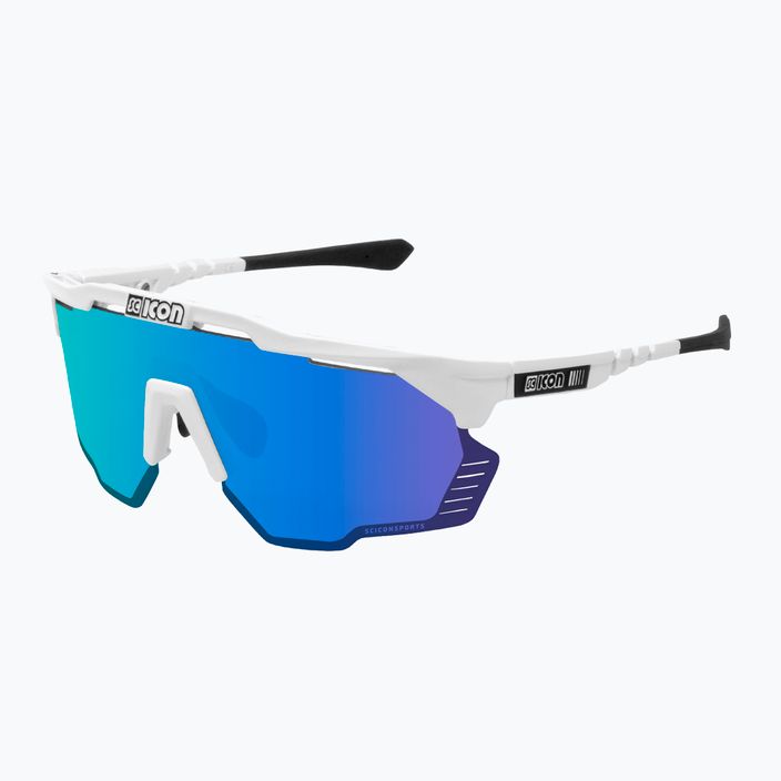 SCICON Aeroshade Kunken weiß glänzend/scnpp multimirror blau Fahrradbrille EY31030800 2