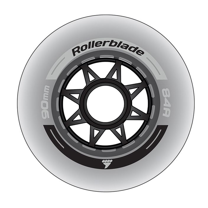 Rollerblade Wheels XT 90 mm/84A Rollerblade Räder 8 Stück klar. 2