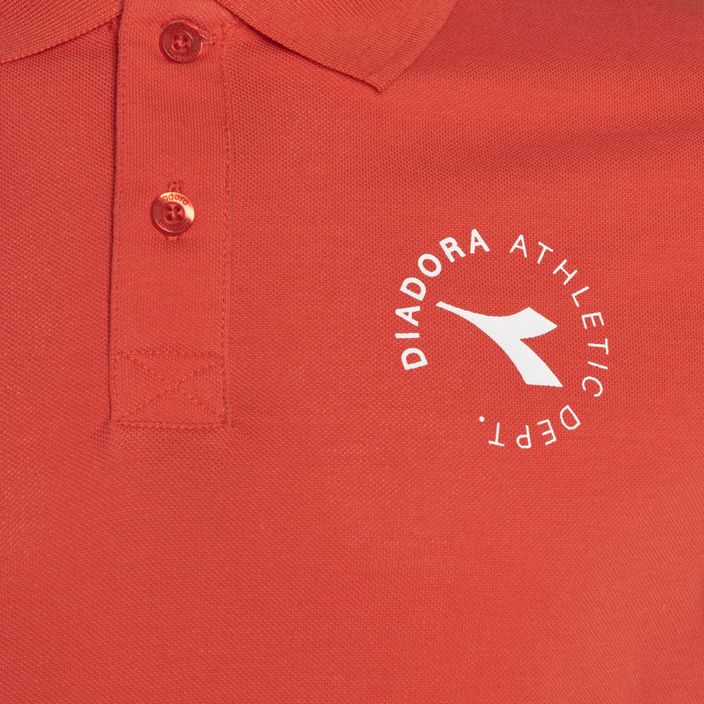 Herren Diadora Essential Sport rosso cayenne polo shirt 3