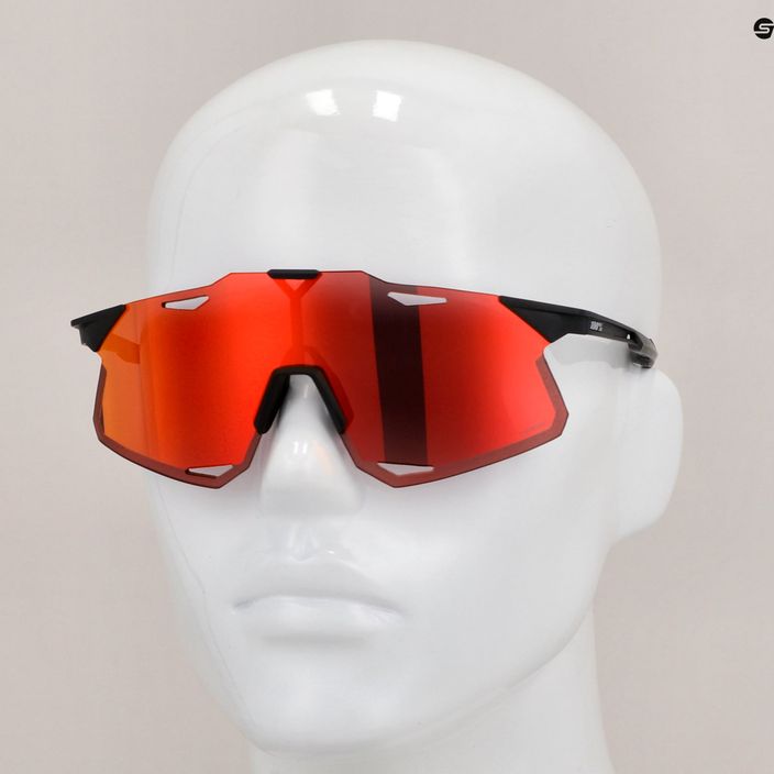 Radsportbrille 100% Hypercraft mattschwarz/hyperrot Mehrschichtspiegel 60000-00006 9