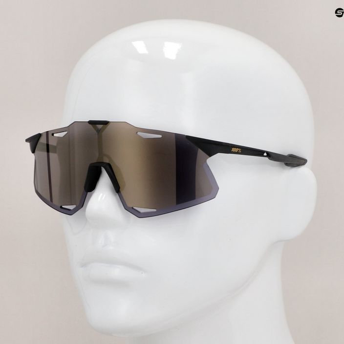 Radsportbrille 100% Hypercraft matt schwarz/weich gold 60000-00001 11