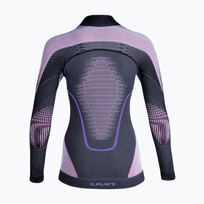Thermo-Sweatshirt für Damen UYN Evolutyon UW Shirt Turtle Neck anthracite melange/raspberry/purple 7