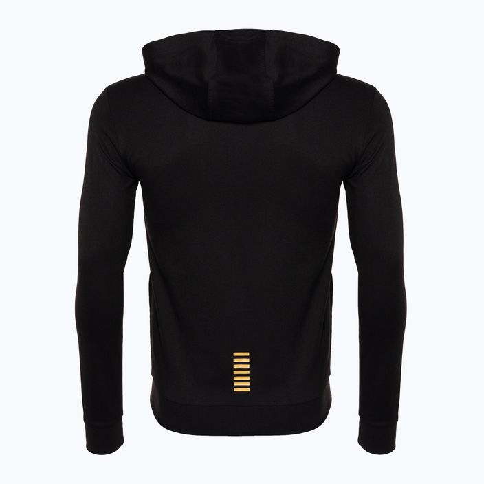 Herren EA7 Emporio Armani Zug Core ID Hoodie FZ Coft schwarz/gold Logo Sweatshirt 2