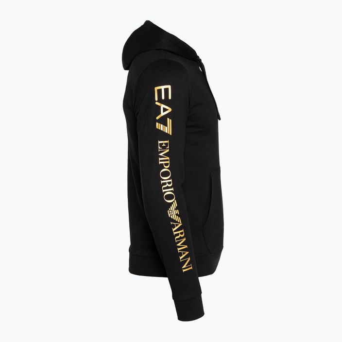 Herren Hoodie Sweatshirt EA7 Emporio Armani Train Logo Series Hoodie Extended Logo Coft black/gold logo 4