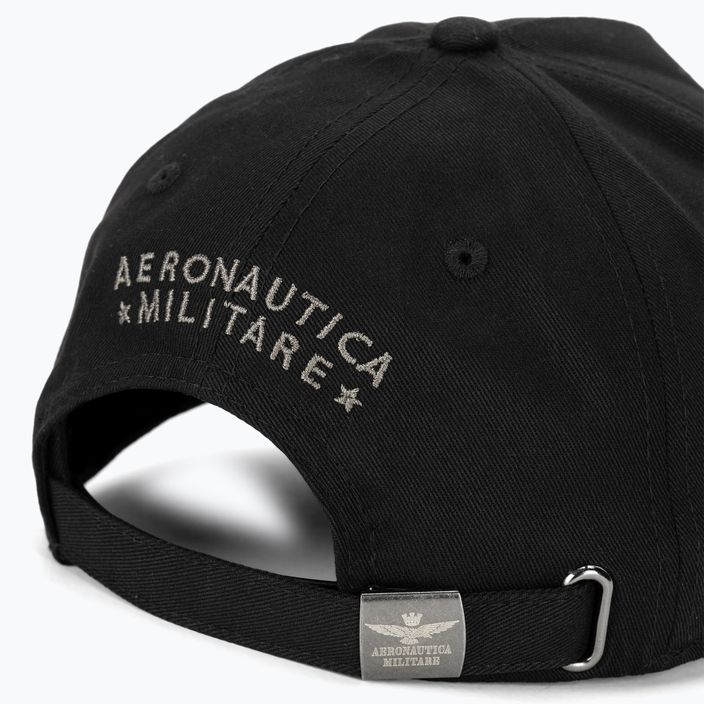 Herren Aeronautica Militare Basic mit Metall-Adler Jet schwarz Baseballkappe 4