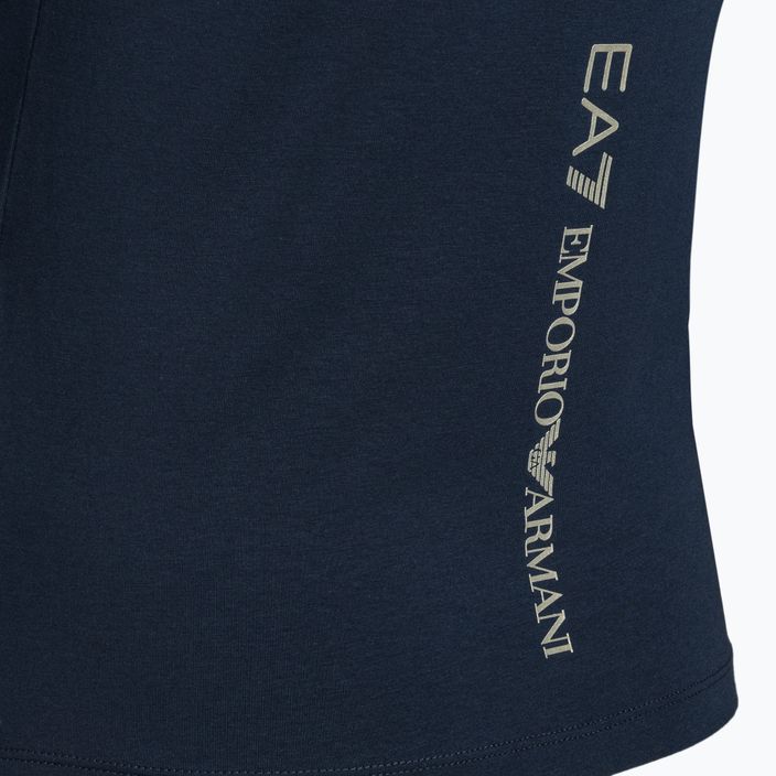 Damenshirt EA7 Emporio Armani Train Shiny navy blue/logo light gold 4