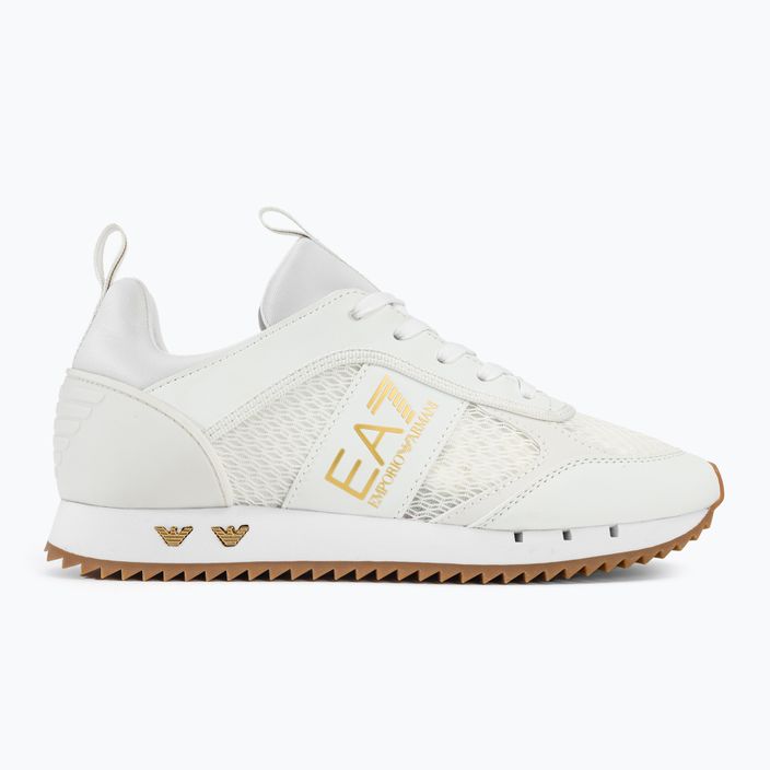 EA7 Emporio Armani Schwarz & Weiß Schnürsenkel dreifach weiß/Gold/Honig Schuhe 2