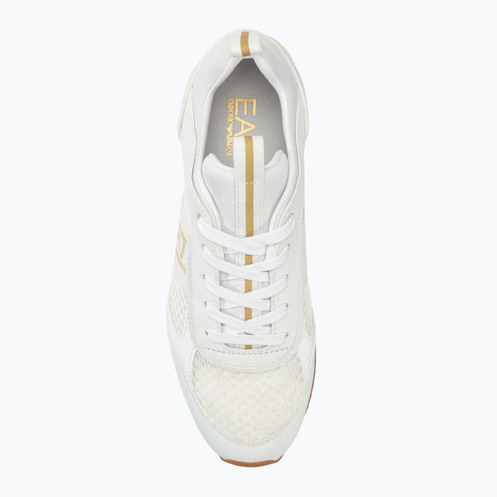 EA7 Emporio Armani Schwarz & Weiß Schnürsenkel dreifach weiß/Gold/Honig Schuhe 5