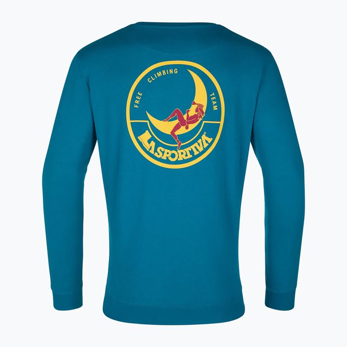 Herren La Sportiva Climbing on the Moon turchese/giallo Sweatshirt 2