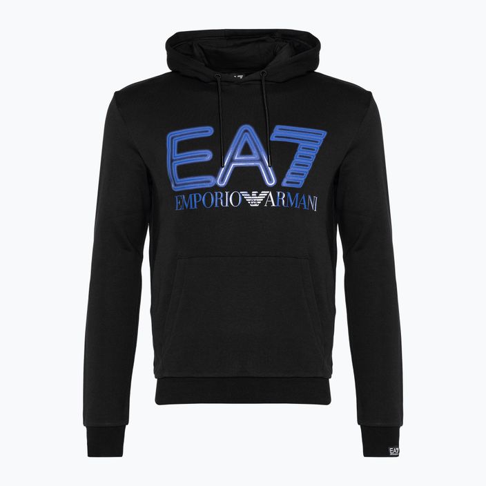 Herren Hoodie Sweatshirt EA7 Emporio Armani Train Logo Series Oversize Logo Hoodie Coft black