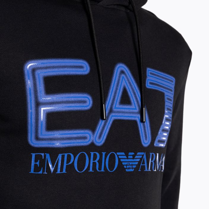 Herren Hoodie Sweatshirt EA7 Emporio Armani Train Logo Series Oversize Logo Hoodie Coft black 3